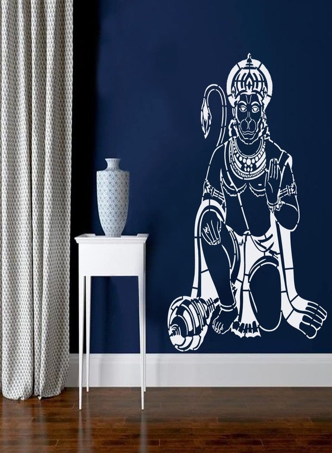 ARandNJ مجموعة استنسل جدارية للرسم من ARandNJ (عبوة واحدة، المقاس: 24 × 40 بوصة)، تصميم هانومان جي، مناسبة لتزيين جدران المنزل - Image 3